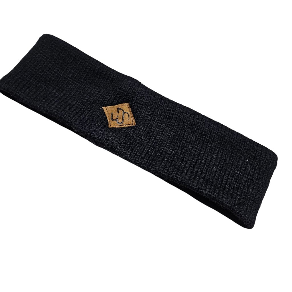 Vintage Black Wool Markley Headgear Stretchy Knit Fleece Lined Headband Unisex